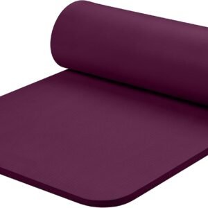 Solana Yoga Mat 1" Thick With Nylon Strap For Men & Women - Non Slip Exercise Mat For Home Yoga
